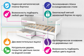 Кровать-тахта Svogen мягкая с ящиками и бортиком с фото белый/лисята в Невьянске - nevyansk.magazinmebel.ru | фото - изображение 2