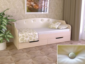 Кровать Юниор Тип 2 дуб молочный-белый перламутр 800х1600 в Невьянске - nevyansk.magazinmebel.ru | фото