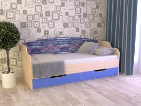 Кровать Юниор Тип 2 дуб молочный/мегаполис 800х1600 в Невьянске - nevyansk.magazinmebel.ru | фото