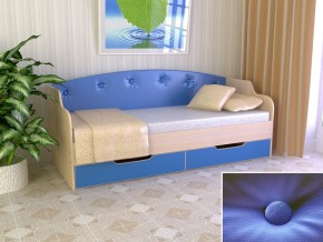 Кровать Юниор Тип 2 дуб молочный/синий 800х1600 в Невьянске - nevyansk.magazinmebel.ru | фото - изображение 1