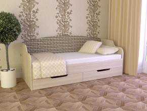 Кровать Юниор Тип 2 Микровелюр-плетенка светлая 800х1600 в Невьянске - nevyansk.magazinmebel.ru | фото