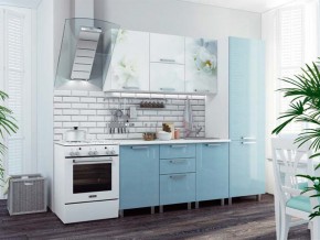 Кухня 2100 Бьянка голубые блестки в Невьянске - nevyansk.magazinmebel.ru | фото