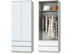Шкаф для одежды 2х дверный с ящиками Лори дуб серый, белый в Невьянске - nevyansk.magazinmebel.ru | фото