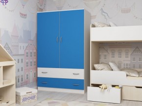 Шкаф двухстворчатый белый-голубой в Невьянске - nevyansk.magazinmebel.ru | фото